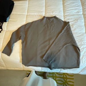 Frank & Eileen Long-Sleeve Funnel Neck Capelet;  Effie style in “Elephant” color